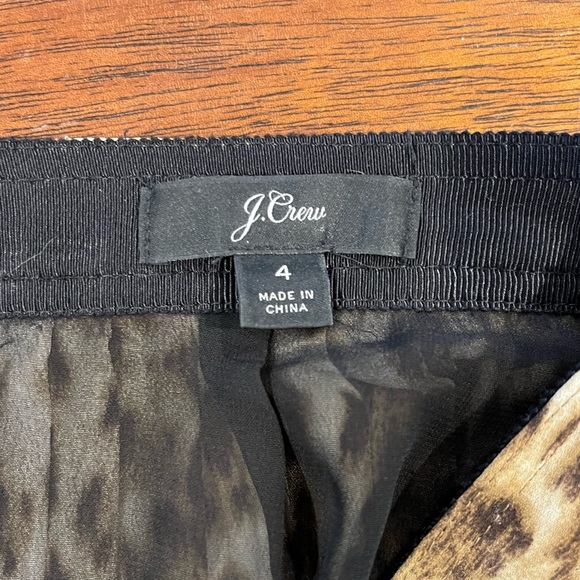 J. Crew Pleated Leopard Print Midi Skirt - Picture 2 of 2